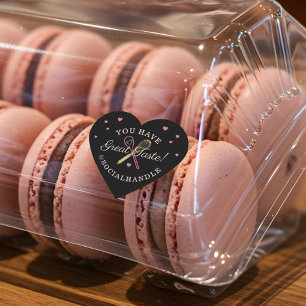 You Have Great Taste Bakery Whisk & Spoon Black Heart Sticker