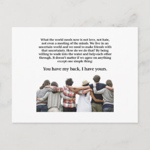 You Have My Back, I have Yours Postcard