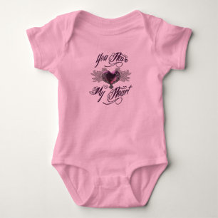 You Have My Heart Pink Baby Bodysuit