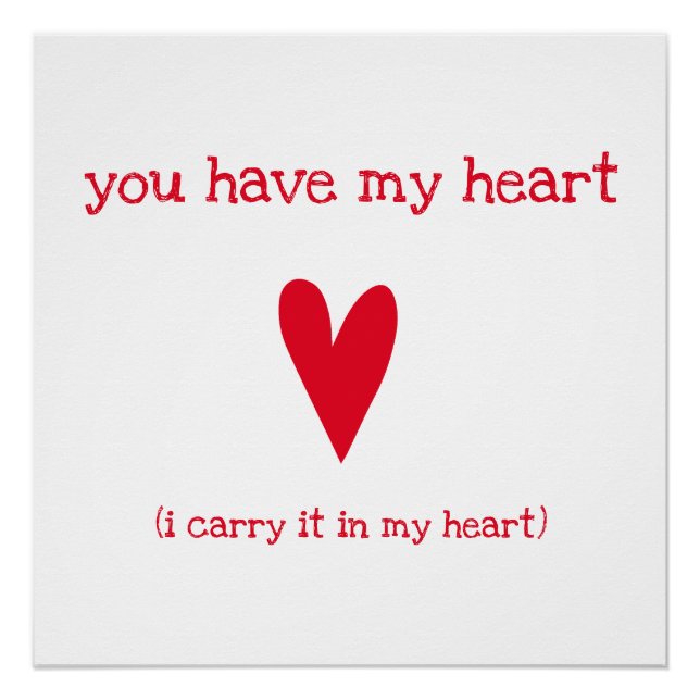 You have my heart | Poem by E.E. Cummings Poster (Front)