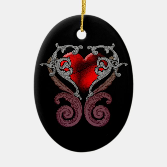 You Have My Heart (Red) Ceramic Tree Decoration (Front)
