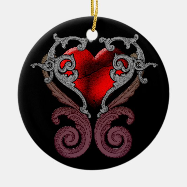 You Have My Heart (Red) Ceramic Tree Decoration (Front)