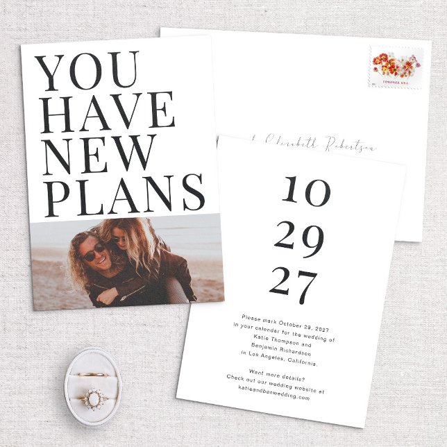 You Have New Plans Unique Photo Save The Date Card (Creator Uploaded)