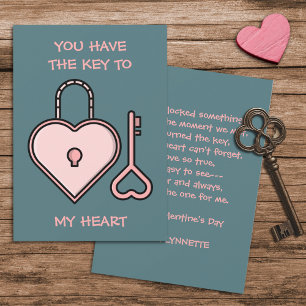 You Have the Key to My Heart Valentine Holiday Card