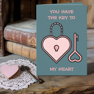 You Have the Key to My Heart Valentine Holiday Card