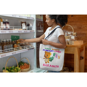 You Have Wings Just Fly Tiny Dog Inspiring Quote Tote Bag