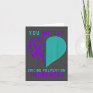 You - Heart & Ribbon Design Suicide Prevention Card