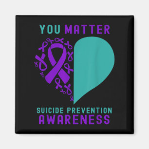 You - Heart & Ribbon Design Suicide Prevention Magnet