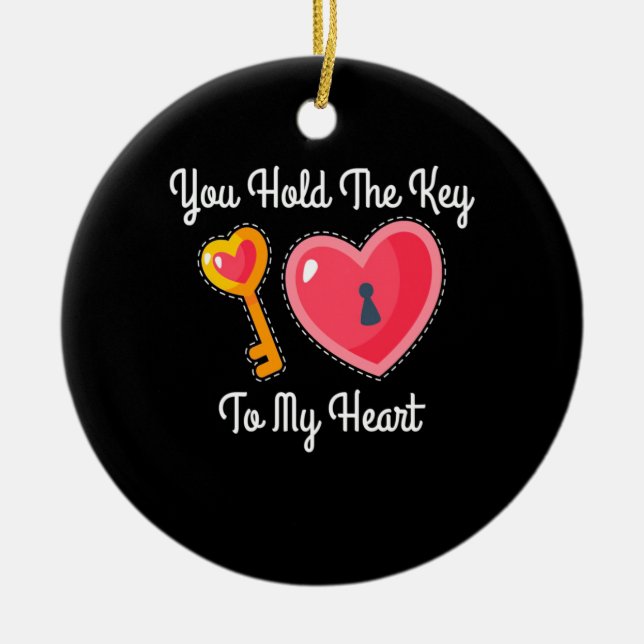 You Hold The Key To My Heart Ceramic Tree Decoration (Front)