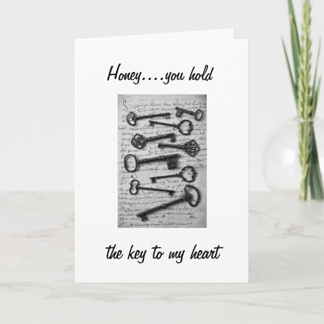 YOU HOLD THE KEY TO MY HEART CHRISTMAS/EVERYDAY HOLIDAY CARD (Front)