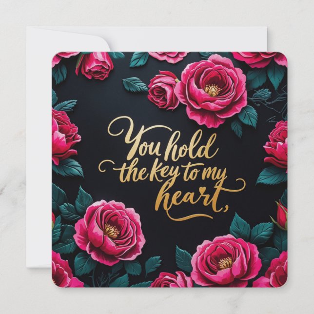 You hold the key to my heart valentine cards (Front)