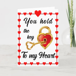 you hold the key to my heart Valentine's Day Holiday Card