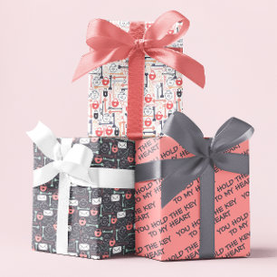 You Hold The Key To My Heart Wrapping Paper Sheets