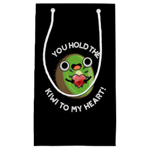 You Hold The Kiwi To My Heart Fruit Pun Dark BG Small Gift Bag