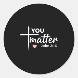 You John 3 16 Bible Verse Christian Faith Insratio Classic Round Sticker