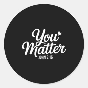 You John 3 16 Bible Verse Christian Faith Quote Classic Round Sticker