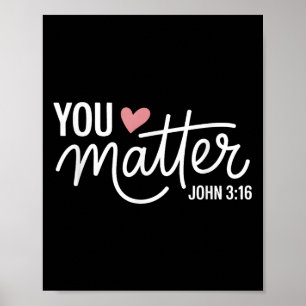 You John 3 16 Bible Verse Christian Faith Quote  Poster