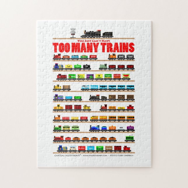 You Just Can't Have Too Many Trains! Jigsaw Puzzle (Vertical)