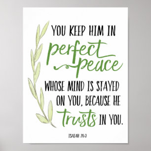 You Keep Him In Perfect Peace Calligraphy Poster