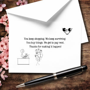 You Keep Shopping We Keep Surviving Thank You Card