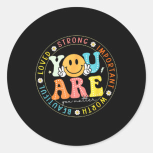 You Kindness Mental Health Awareness Warrior Women Classic Round Sticker