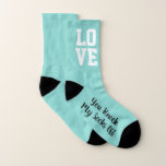 You Knock My Socks Off Groom Bridal Party Favour<br><div class="desc">Say it with love! The perfect gift to give at the rehearsal dinner, the groom will love receiving these socks from you. Personalise them as you choose, these socks are available in any colour, perfect for matching your wedding colours. Look for other fun ideas all part of The Bridal Party...</div>