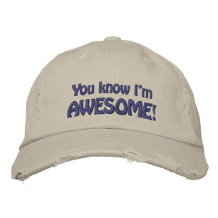 You know I'm AWESOME Fun Saying Embroidered Hat