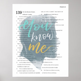 You Know Me, Psalm 139, Male Silhouette Poster
