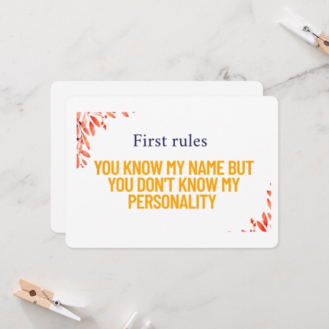 You Know My Name Invitation & Postcard – Bold Pers (Front/Back In Situ)