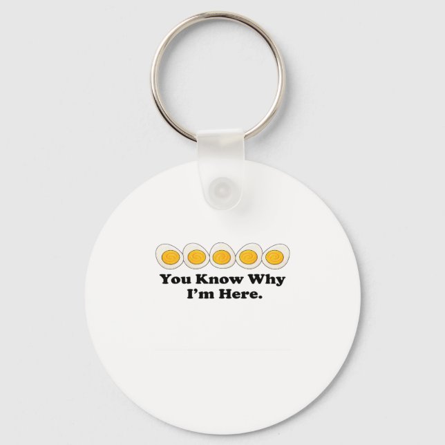 You Know Why I’m Here Deviled Eggs Funny Foodie Th Key Ring (Front)