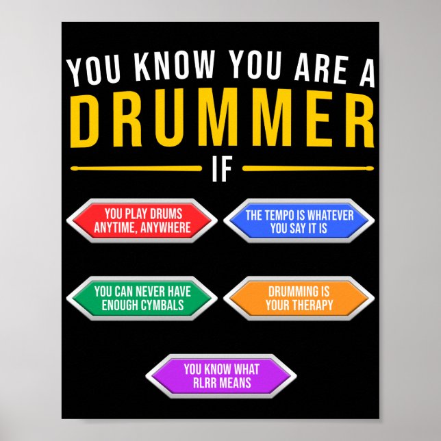 You Know You Are A Drummer If Drummer Musician Poster (Front)