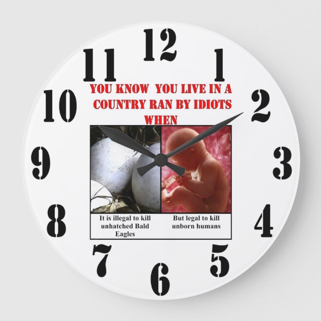 YOU KNOW YOU LIVE IN A COUNTRY RAN BY IDIOTS WHEN LARGE CLOCK (Front)