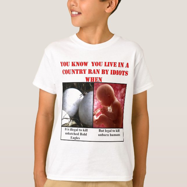 YOU KNOW YOU LIVE IN A COUNTRY RAN BY IDIOTS WHEN T-Shirt (Front)