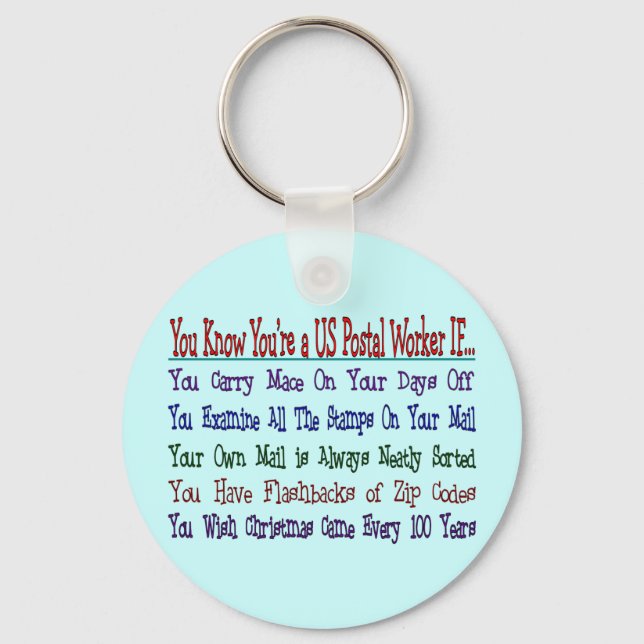 You Know Your a POSTAL WORKER IF Key Ring (Front)