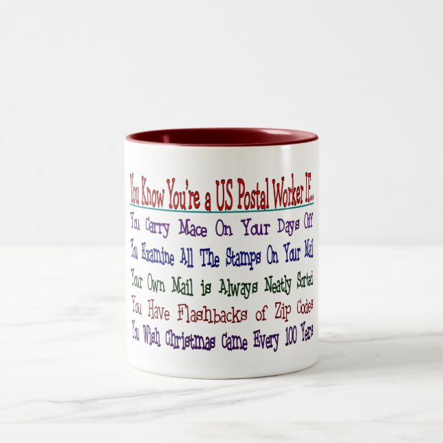 You Know Your a POSTAL WORKER IF Two-Tone Coffee Mug (Center)