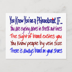 You Know You're a Phlebotomist IF... Postcard