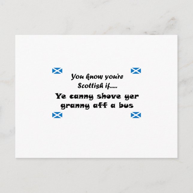 You know you're Scottish.... Postcard (Front)
