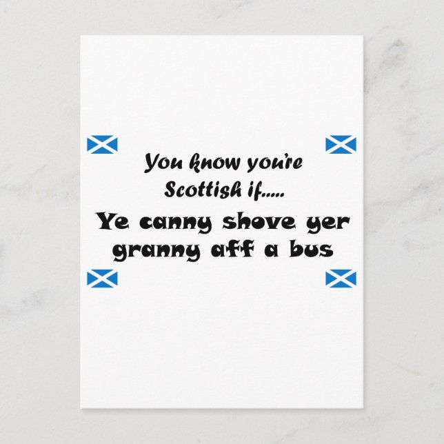 You know you're Scottish.... Postcard (Front)