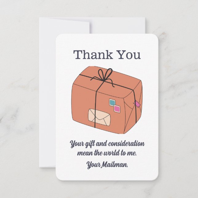 You Letter Carrier Mailman Postal Mail Carrier Thank You Card (Front)