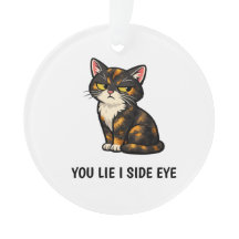 You Lie I Side Eye Funny Tortoiseshell Cat Quote