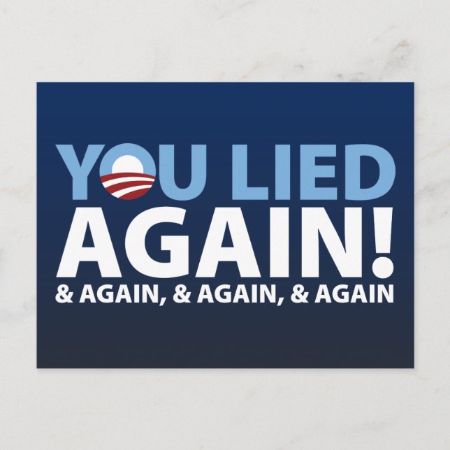 You Lied Again! Postcard (Front)