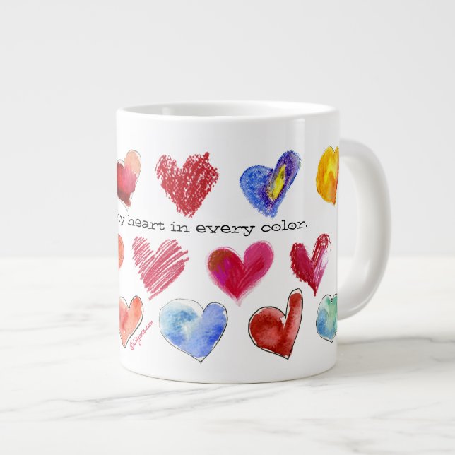You LIght Up My Heart In Every Colour Large Coffee Mug (Front Right)