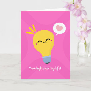 You light up my life cute lightbulb card