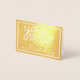 You Light Up My Life On Gold Foil Card