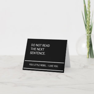 You Little Rebel - Blank Note Card