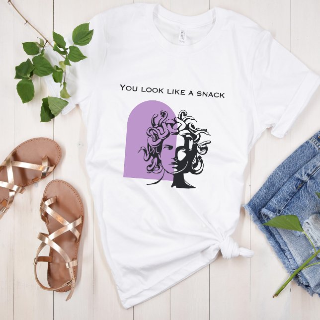 You Look Like Funny Purple Medusa Line Art  T-Shirt (Creator Uploaded)