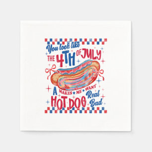 You Look Like The 4th Of July Funny Hot Dog Design Napkin