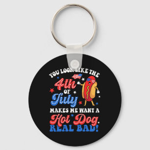 You Look Like The 4th Of July Hot Dog Real D Ameri Key Ring