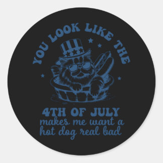 You Look Like The 4th Of July Makes Me Want A Hot Classic Round Sticker