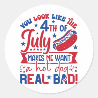 You Look Like The 4th Of July Makes Me Want A Hot  Classic Round Sticker